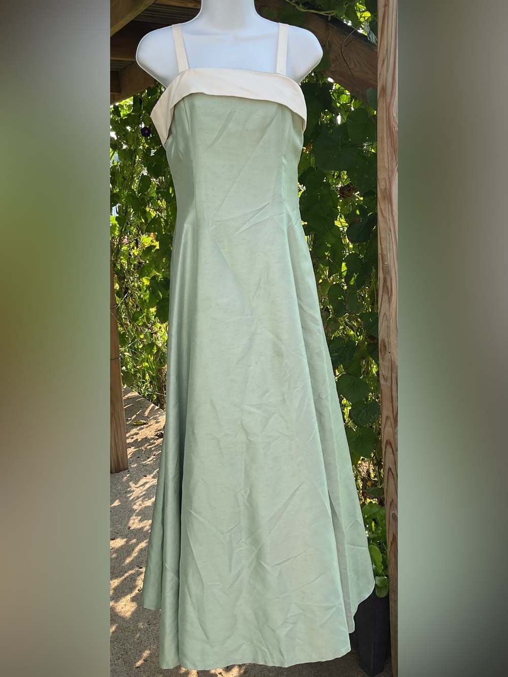 Vintage 1960s Mint Green Formal Gown Matching Stole Handmade Prom Evening Dress